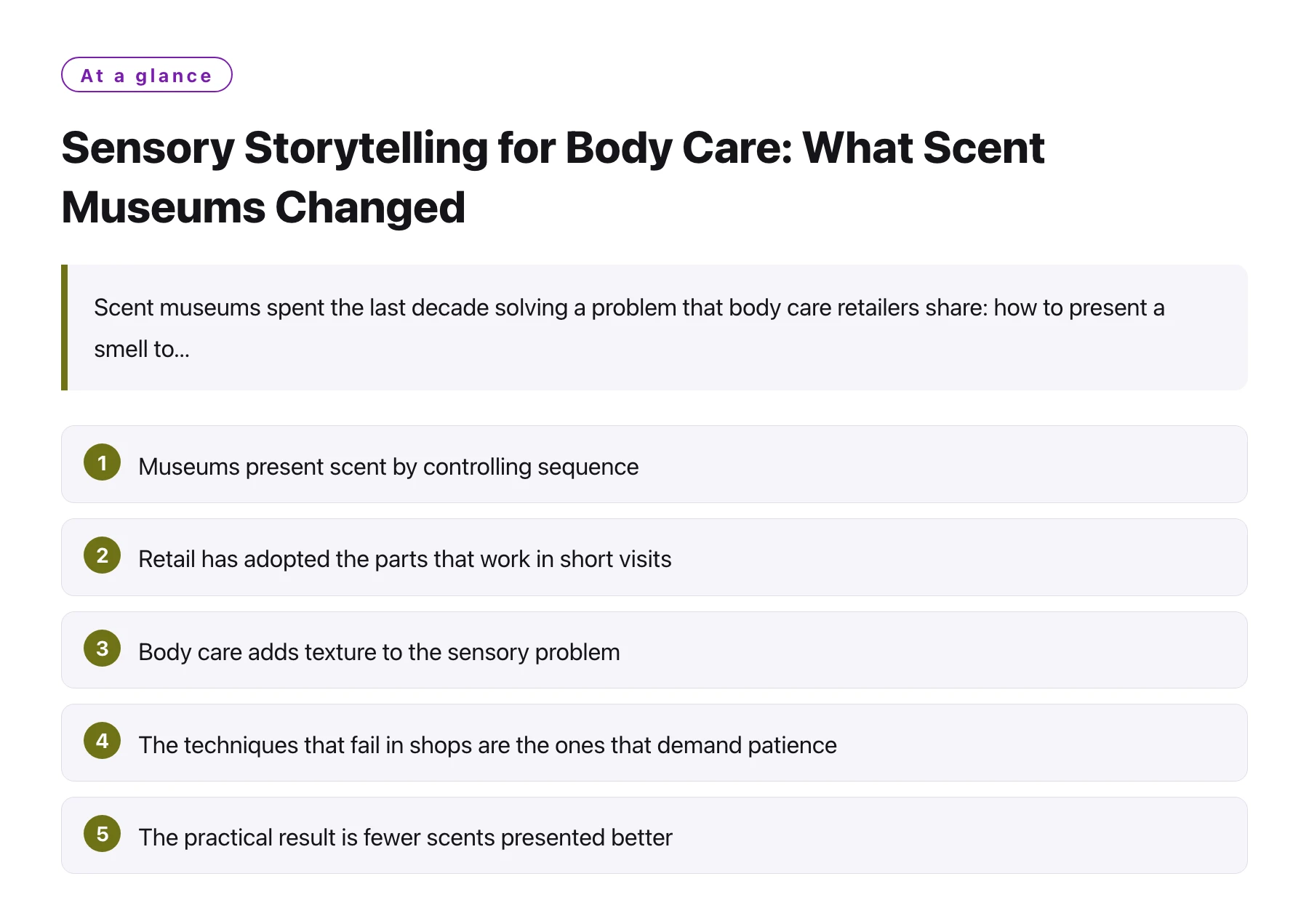 Sensory Storytelling for Body Care: What Scent Museums Changed——全文要点速览